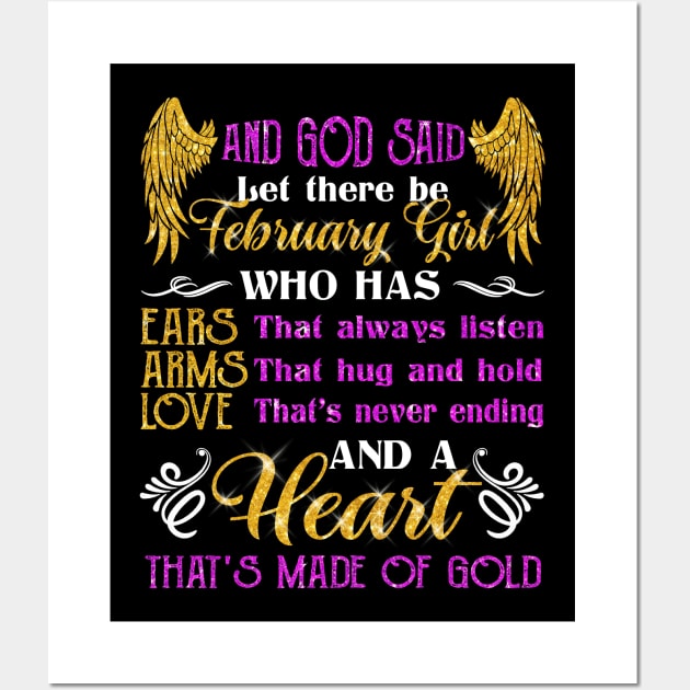 Awesome February Girl T shirt Gift Birthday Wall Art by Elliottda